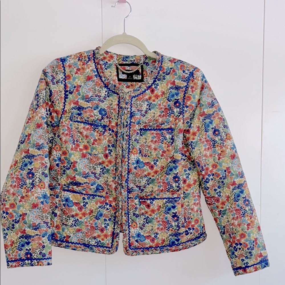 J. Crew x Liberty of London, Red and Blue Blazer with Fitted Silhouette